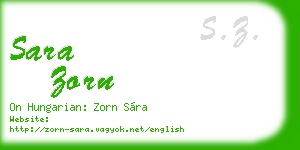sara zorn business card