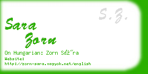 sara zorn business card